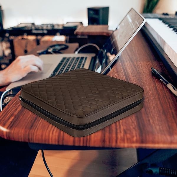 DVD Case CD Case Holder - 160 Capacity Portable Carrying DVD Disc Storage Case Hard CD Case Holder Wallet Bag Binder Booklet Organizer for Car Office Home Travel | Movie Media Audio Music (Brown) - Image 8