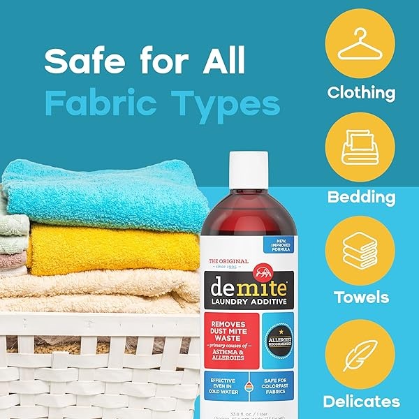 DeMite Aditivo para lavandería (8 oz) Eliminador de alérgenos, Bundle 8 Ounce Bottle + Expert Pro Tips - Image 5