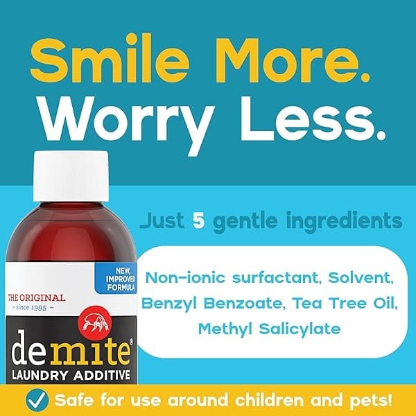 DeMite Aditivo para lavandería (8 oz) Eliminador de alérgenos, Bundle 8 Ounce Bottle + Expert Pro Tips - Image 7