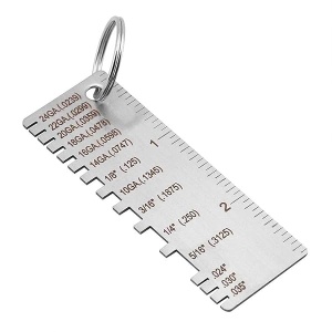 Debaishi - Medidor de espesor de alambre y chapa de metal de acero inoxidable, herramienta de inspección de tamaño chapado, calibre de espesor de tamaños de metal de alambre