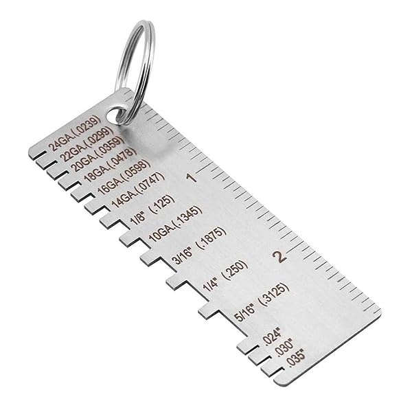 Debaishi - Medidor de espesor de alambre y chapa de metal de acero inoxidable, herramienta de inspección de tamaño chapado, calibre de espesor de tamaños de metal de alambre