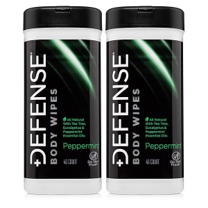 Defense Soap Peppermint Body Wipes 40 Count (Pack of 2)