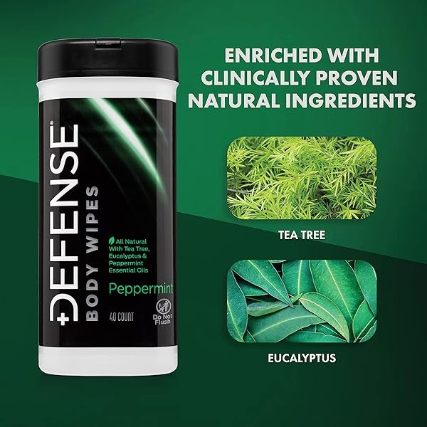 Defense Soap Peppermint Body Wipes 40 Count (Pack of 2) - Image 7