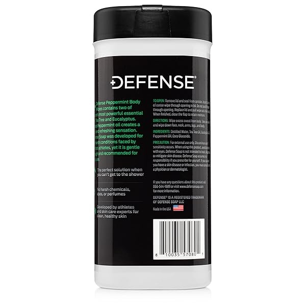 Defense Soap Peppermint Body Wipes 40 Count (Pack of 2) - Image 9