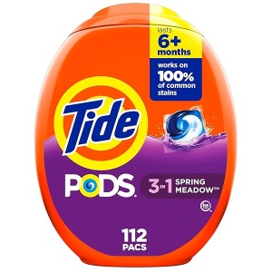 Detergente en cápsulas Tide Pods Spring Meadow, para ropa blanca y de color, 112 Unidades