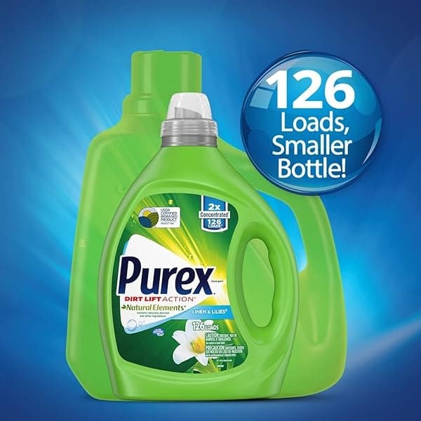 Detergente líquido Purex, elementos naturales de lino y lirios, 2 concentrados, 2 unidades, 220 cargas totales - Image 4