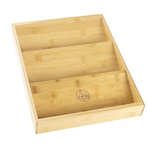 Diahom Organizador de especias de bambú para cajón de cocina, 18 tarros de almacenamiento de 3 niveles para especias