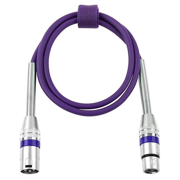 Disino - Paquete de 6 cables de conexión XLR multicolores, cable de micrófono XLR macho a hembra de 3 pines, cable de micrófono de 3 pines, 1 metro - Image 3