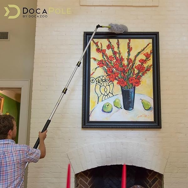 DocaPole 1,5 - 3,5 m Poste de extensión – telescópico y multiusos // Cambiador de bombilla // Rodillo de pintura // Poste de plumero // Poste telescópico para limpieza de ventanas, canaletas y luces - Image 3