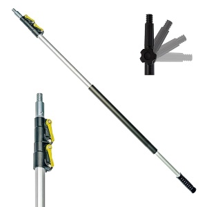 DocaPole 1,5 - 3,5 m Poste de extensión – telescópico y multiusos // Cambiador de bombilla // Rodillo de pintura // Poste de plumero // Poste telescópico para limpieza de ventanas, canaletas y luces