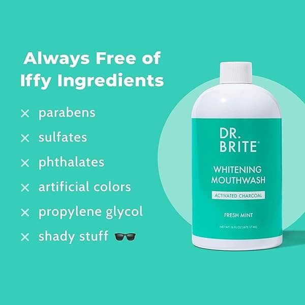 Dr. Brite Mint Whitening Mouthwash (2-Pack) | Whitens with Activated Charcoal | Vegan | Natural & Nourishing Ingredients | Alcohol & Gluten Free | Promotes Healthy Gums | Fluoride Free - Image 4