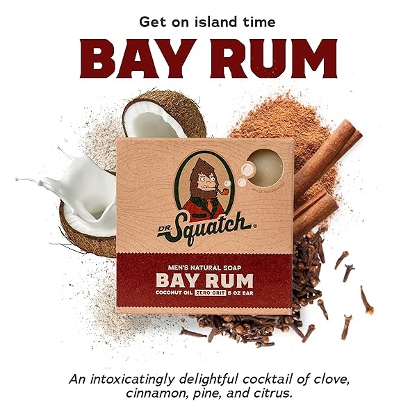 Dr. Squatch Men's Soap Sampler Pack (3 Bars) ¢‚¬€œ Pine Tar, Cedar Citrus, Bay Rum Bars ¢‚¬€œ Natural Manly Scented Organic Soap for Men (3 Bar Bundle Set) - Image 3