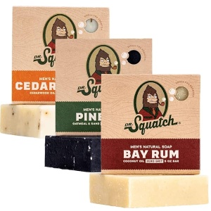 Dr. Squatch Men's Soap Sampler Pack (3 Bars) ¢‚¬€œ Pine Tar, Cedar Citrus, Bay Rum Bars ¢‚¬€œ Natural Manly Scented Organic Soap for Men (3 Bar Bundle Set)