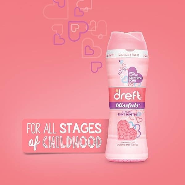 Dreft Blissfuls In-Wash Scent Booster Beads, Baby Fresh, 14.8 Ounce - Image 6
