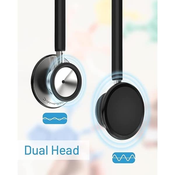 Dual Head Stethoscope for Medical and Home by FriCARE, Classic Lightweight Design, Stethoscope for Adult, Gift for Nurses, Medical Students, 28 inch (Black) - Image 5