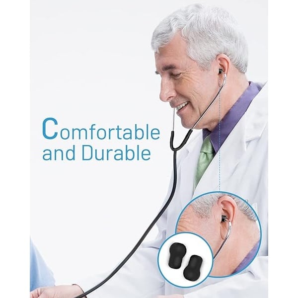 Dual Head Stethoscope for Medical and Home by FriCARE, Classic Lightweight Design, Stethoscope for Adult, Gift for Nurses, Medical Students, 28 inch (Black) - Image 6