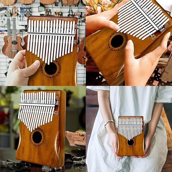 EASTROCK Kalimba Piano de pulgar portátil de 17 teclas Mbira Piano de dedo con instrucciones de estudio y martillo de afinación, acacia/madera de kalimba regalo para niños y adultos, principiantes - Image 8