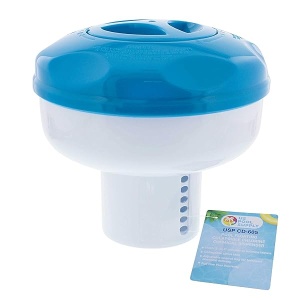 EE.UU. Dispensador de productos químicos para tabletas de cloro plegable flotante de 3 o 4 pulgadas, 8 pulgadas de diámetro, entrega química equilibrada ajustable