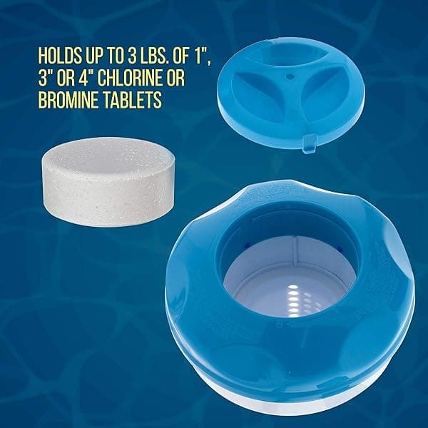 EE.UU. Dispensador de productos químicos para tabletas de cloro plegable flotante de 3 o 4 pulgadas, 8 pulgadas de diámetro, entrega química equilibrada ajustable - Image 5