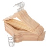 ELONG HOME - Juego de 20 perchas de madera maciza con acabado extra suave, muescas de corte preciso y gancho giratorio chapado en cromo, perchas de ropa para camisa, chamarra, chamarra, vestido, natural