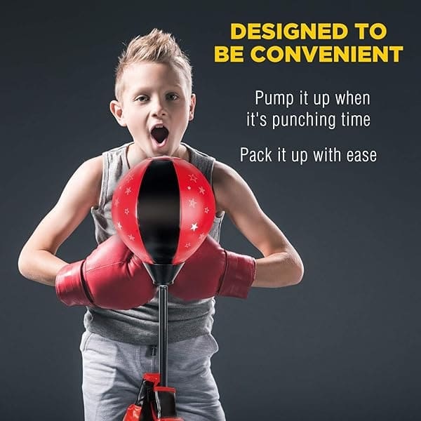 EMAAS OnBash Punching Bag Set for Kids with Punching Bag,Boxing Gloves,Hand Pump & Adjustable Stand-Safe for Kids Aged 3 & Above-Great Gift Option for Girls & Boys- Portable & Long-Lasting - Image 7