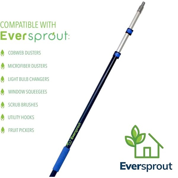 EVERSPROUT - Gancho telescópico para barco de 5 a 12 pies, flotadores, resistente a los arañazos, diseño resistente, duradero y ligero, poste de aluminio anodizado de 3 etapas | extremo roscado para - Image 9