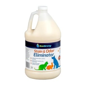 Eco Strong Eliminador de manchas y olores ecológicos: limpiador de alfombras para mascotas y quitamanchas, limpiador de enzimas para orina de perro y gato, heces, vómitos y más, removedor de manchas de orina y desodorizante para piso, 1 Galón