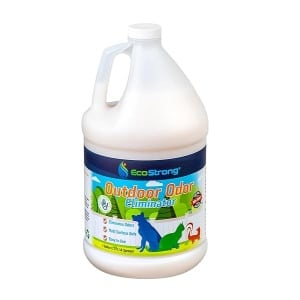 Eco Strong Eliminador de olores al aire libre | Limpiador de enzimas de orina de perro – Potente desodorante para mascotas, gatos, animales | Fuerza profesional para patio, césped, perreras, patios, cubiertas (1 galón)