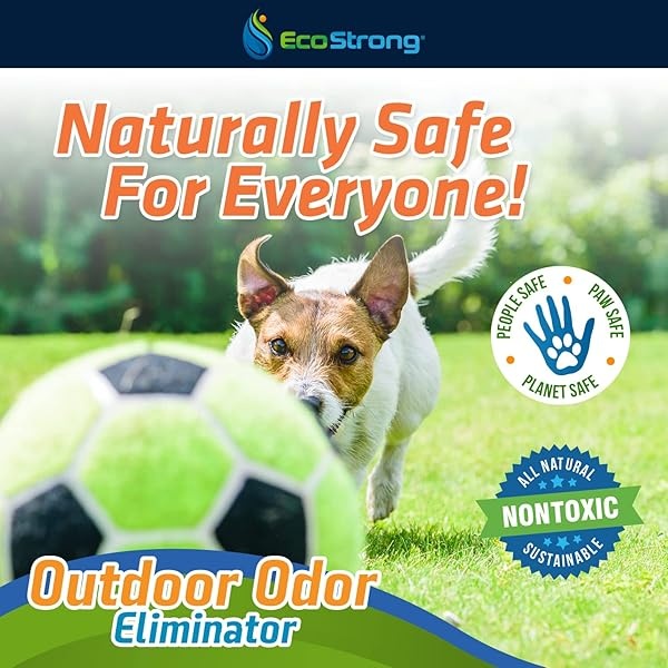 Eco Strong Eliminador de olores al aire libre | Limpiador de enzimas de orina de perro – Potente desodorante para mascotas, gatos, animales | Fuerza profesional para patio, césped, perreras, patios, cubiertas (1 galón) - Image 7