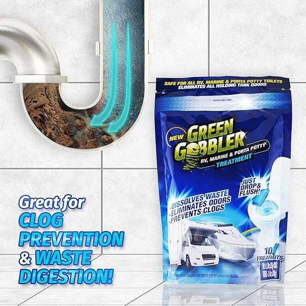EcoClean Solutions RV, Tratamiento para Orinal Marino y Porta | desodoriza los Tanques de retención | Evita la acumulación de obstrucciones y residuos, 10 Pod Pouch - Image 6