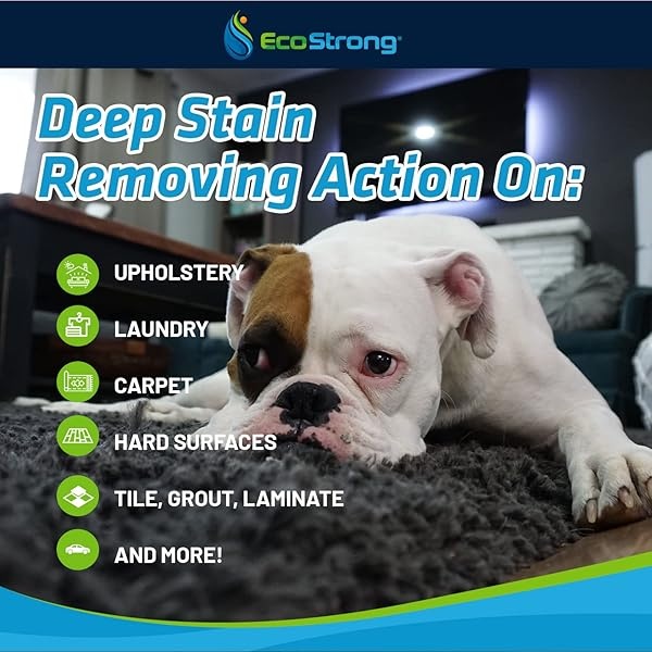 Eliminador de manchas y olores para mascotas, potente limpiador eliminador de orina enzimática para gatos y perros: por Eco Strong (166 oz) - Image 5