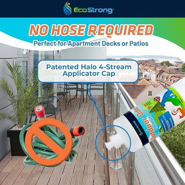 Eliminador de olores al aire libre | Limpiador de enzimas de orina de perro – Potente desodorante para mascotas, gatos, animales | Fuerza profesional para patio, césped, perreras, patios, cubiertas (10 a 2 onzas con pulverizador de halo) - Image 4