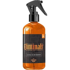 Eliminati - Spray para inodoro y baño - 6 onzas de aroma a naranja Spice Royale ambientador y eliminador de olores - Pre popurrí spray de cítricos como popurrí, uso para caca, mascotas o hogar - por Angry Orange