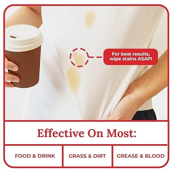 Emergency Stain Rescue Quitamanchas – Toallitas multiusos para alfombras, tapicería, ropa, añadir a lavandería, funciona en manchas orgánicas o inorgánicas frescas y viejas (25 toallitas individuales) - Image 7