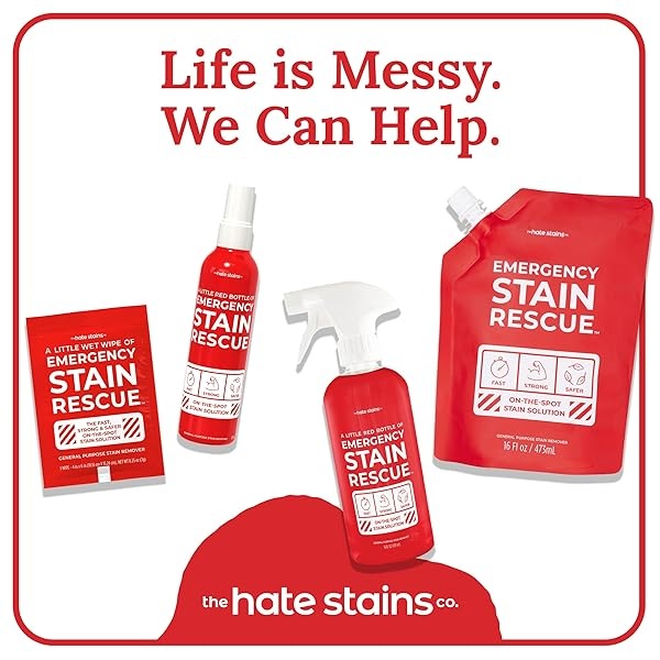 Emergency Stain Rescue Quitamanchas – Toallitas multiusos para alfombras, tapicería, ropa, añadir a lavandería, funciona en manchas orgánicas o inorgánicas frescas y viejas (25 toallitas individuales) - Image 10