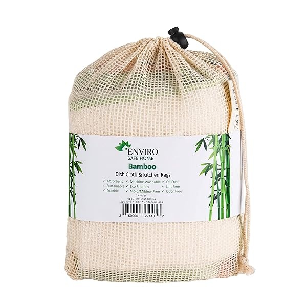 Enviro Safe Home - Paños de cocina de rayón – Toallas reutilizables sin papel – 2 tamaños, 4 colores, sin olor, respetuoso con el medio ambiente, extra absorbentes (paquete de 8) - Image 4
