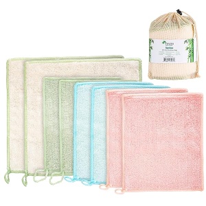 Enviro Safe Home - Paños de cocina de rayón – Toallas reutilizables sin papel – 2 tamaños, 4 colores, sin olor, respetuoso con el medio ambiente, extra absorbentes (paquete de 8)