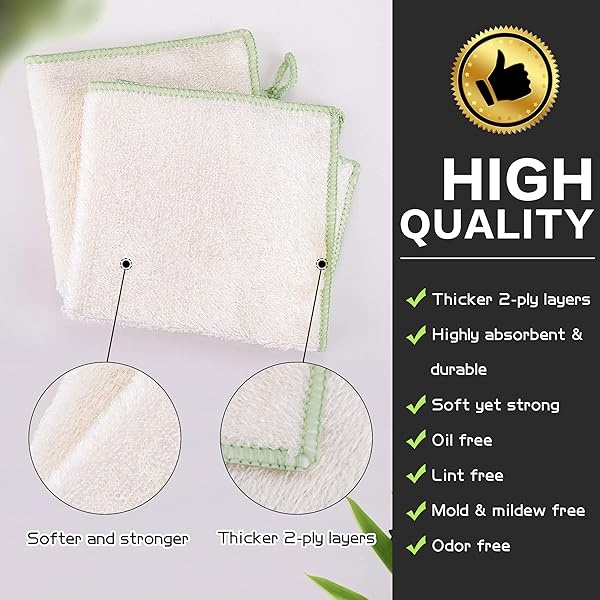 Enviro Safe Home - Paños de cocina de rayón – Toallas reutilizables sin papel – 2 tamaños, 4 colores, sin olor, respetuoso con el medio ambiente, extra absorbentes (paquete de 8) - Image 5