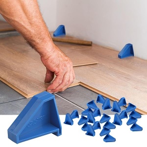 Espaciadores de suelos, herramientas de suelo de madera laminada, compatible con tablones de vinilo, madera dura y instalación de suelos flotantes, etc., suelos de madera dura con espacio de 1/4, triángulo especial que se mantiene en su lugar (24)