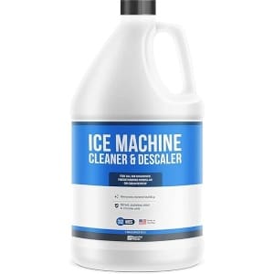 Essential Values Limpiador de máquina de hielo de 32 usos (galón/3.78), descalcificador seguro para níquel | Limpiador para máquina de hielo compatible con: Whirlpool 4396808, Manitowac, Ice-O-Matic, Scotsman, Follett y mucho más