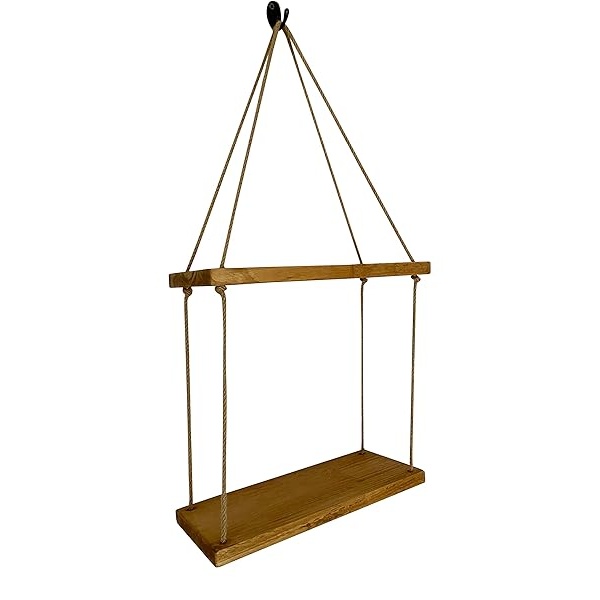 Estantes colgantes de pared, estantes flotantes, rústicos montados en la pared, estantes flotantes de madera maciza, decoración de granja, 2 niveles perfectos para la decoración de la pared de tu sala de estar, estantes de baño, - Image 7