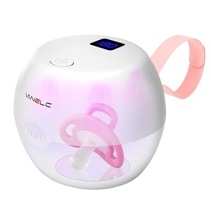 Esterilizador para chupete, desinfectante portátil UV-C VANELC con recargable por USB, mini caja desinfectante de luz UV elimina el 99.99% de los gérmenes en 180 segundos, funda para chupete de bebé para viajes, última intervensión de BPA