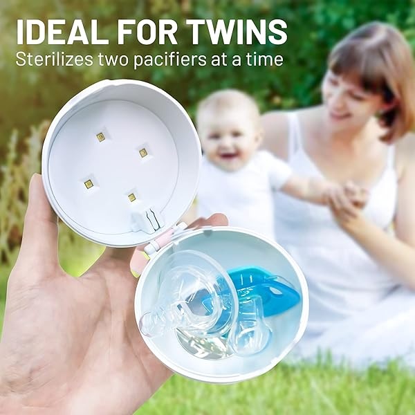 Esterilizador para chupete, desinfectante portátil UV-C VANELC con recargable por USB, mini caja desinfectante de luz UV elimina el 99.99% de los gérmenes en 180 segundos, funda para chupete de bebé para viajes, última intervensión de BPA - Image 5