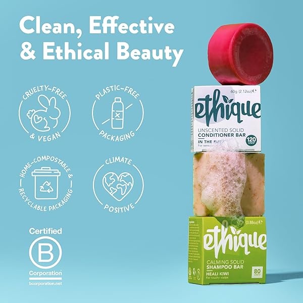 Ethique - Barra acondicionador profundo para cabello muy seco, demasiado delicioso, acondicionador natural profundo para cabello dañado, pH equilibrado, base vegana ecológica, 100% compostable y cero residuos 2.5 onzas - Image 10