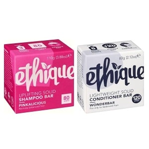 Ethique Eco-Friendly Shampoo & Conditioner Bar Bundle for Normal Hair - Sustainable & Natural Bars, 100% Soap Free, pH Balanced, Vegan, Plant Based, Palm Oil Free, 100% Compostable & Zero Waste, 180ml