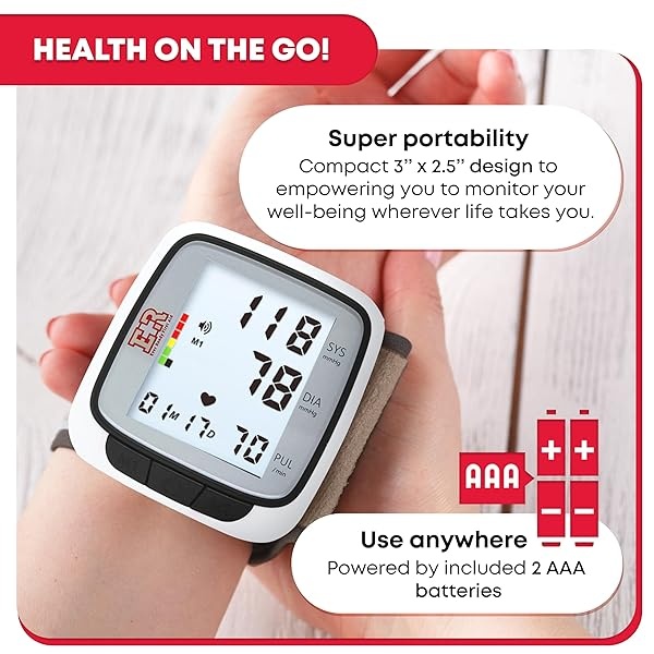 Ever Ready - Reloj de pulsera para primeros auxilios, totalmente automático, con monitor de presión arterial, color negro, pilas incluidas - Image 7