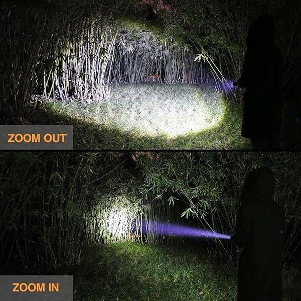 EverBrite Linterna táctica ultrabrillante, enfoque ajustable con zoom de 900 lúmenes, 3 modos de luz, linterna de aluminio resistente para suministros de huracán, camping, incluye baterías alcalinas 3C - Image 4