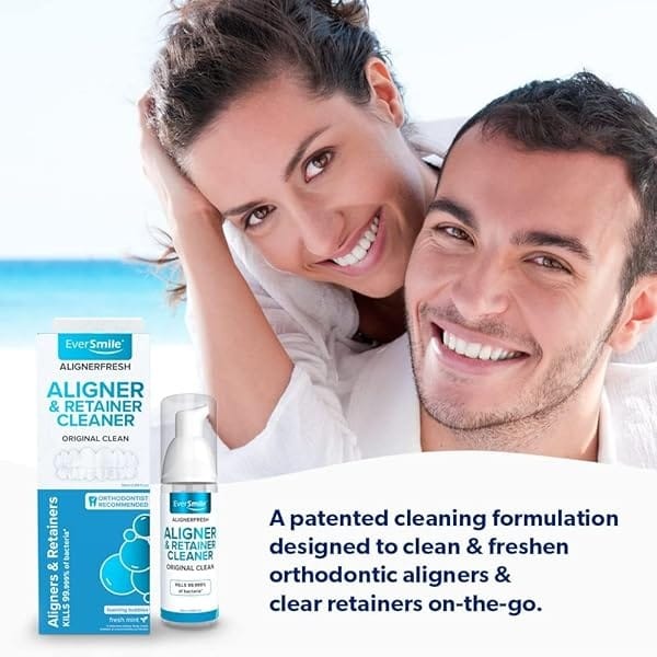 EverSmile AlignerFresh Original Clean - AlignerFresh Cleaning Foam for Invisalign, ClearCorrect, Essix, Hawley Trays/Aligners. Cleans, Eliminates Bacteria, Whitens Teeth & Fights Bad Breath (50ml) - Image 4