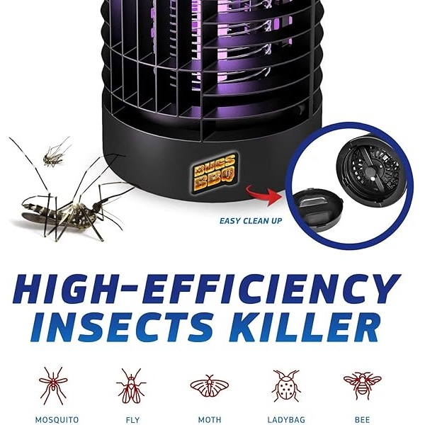 Exprimidor de insectos para interiores y exteriores, matador de insectos, trampa para moscas, raspador de insectos, trampa para mosquitos, atrapador de insectos, trampa para atrayentes de mosquitos, zapper para moscas, tablero de mesa de desatascador de insectos (negro) - Image 3