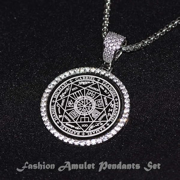 FLYUN - Collar de San Miguel para hombre, con colgante de sello de los 7 arcángeles, collar de acero inoxidable para hombre, protección de talismán espiritual, amuleto curativo, joyería colgante de - Image 10